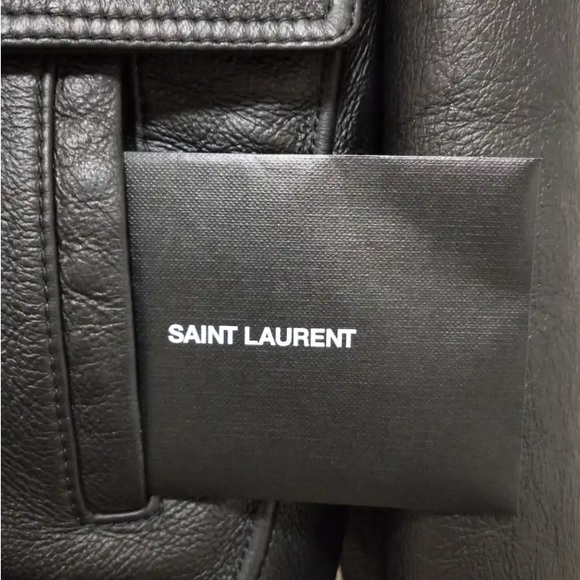 Saint Laurent Paris Leather Shearling Collar Jacket - Picture 7 of 7